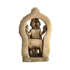 Brass Idol of Dattatreya with Three Heads and Four Dogs
