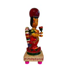 Hand-Painted Etikoppaka Lakshmi Statue – Traditional South Indian Folk Art