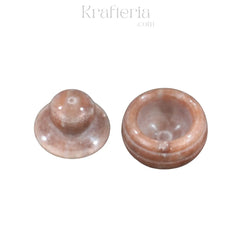 Handcrafted Marble Kumkum Box – Traditional Puja Accessory Marble Soft Stone