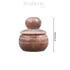 Handcrafted Marble Kumkum Box – Traditional Puja Accessory Marble Soft Stone