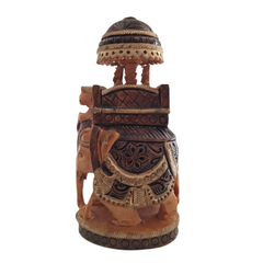Traditional Wooden Hand-Made Painted Elephant Ambari | Perfect for Home & Gift