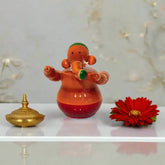 Warm-Toned Etikoppaka Lord Ganesha - Glossy Orange and Red Lacquer Figurine Etikoppaka Lacquerware