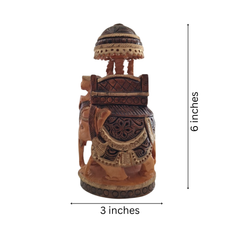 Traditional Wooden Hand-Made Painted Elephant Ambari | Perfect for Home & Gift