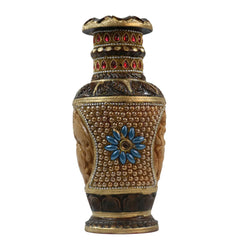 Handcrafted Wooden Stone Vase – Unique Floral Table Accent Accessories