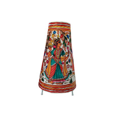 Radha Krishna Dancing Leather Puppetry Lamp Shade | Bed Lamp Leather Paintings