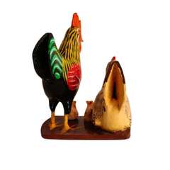 Hand-painted Nirmal hen family wooden toy made in Telangana