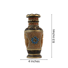 Handcrafted Wooden Stone Vase – Unique Floral Table Accent