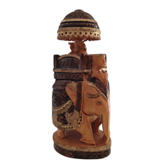 Traditional Wooden Hand-Made Painted Elephant Ambari | Perfect for Home & Gift