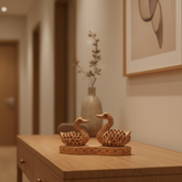 Wooden Carved Ducks Couple | Ideal Gift & Decorative Sculpture