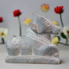 Nandi Idol in Soft Stone – Traditional Temple Decor
