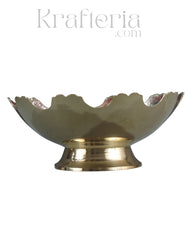 Artisan Bloom-Brass Bowl with Floral Motif