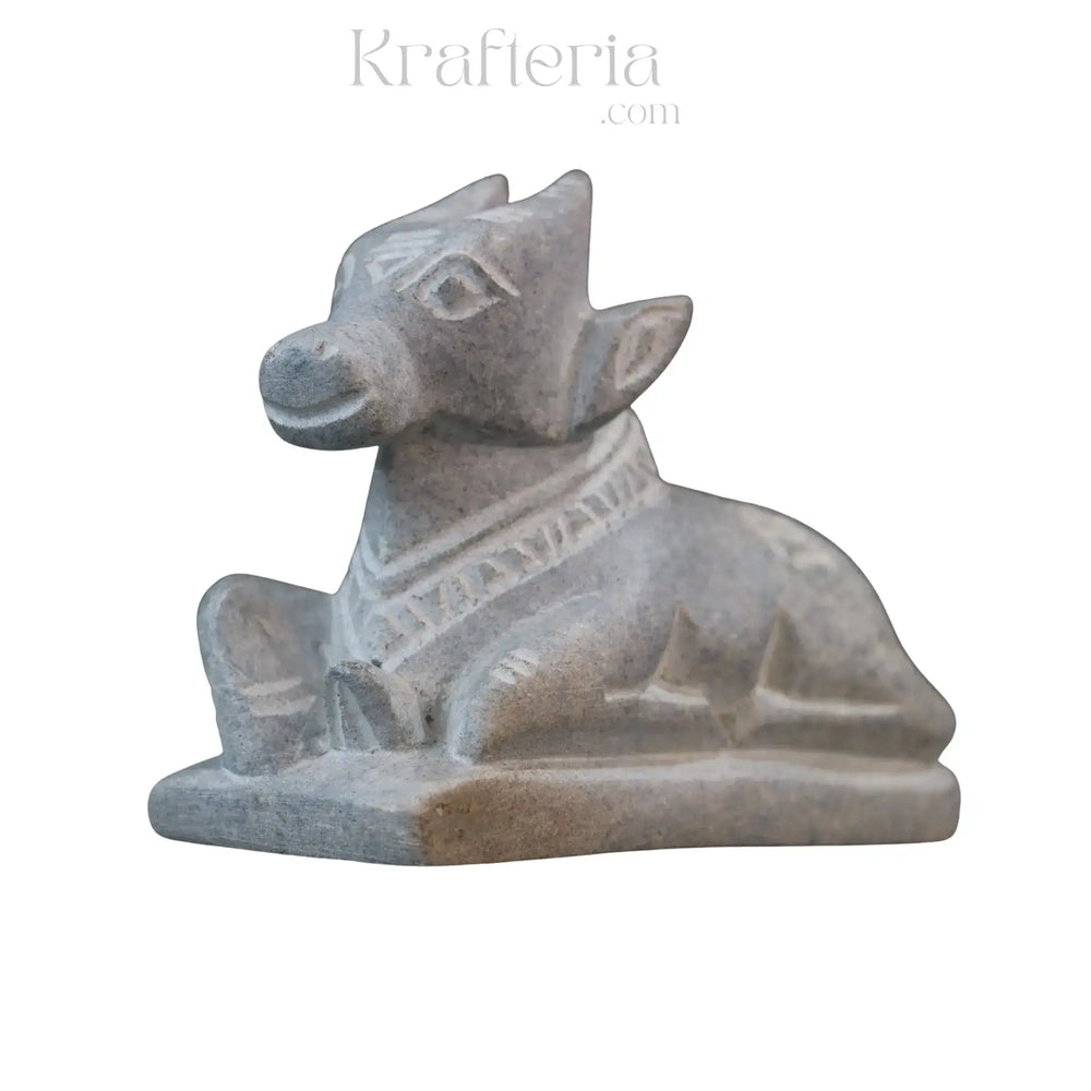 Nandi Idol in Soft Stone – Traditional Temple Decor belur shanker