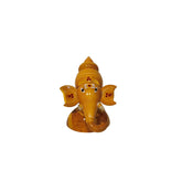 Auspicious Etikoppaka Lord Ganesha Bust - Warm Yellow Lacquer Etikoppaka Lacquerware