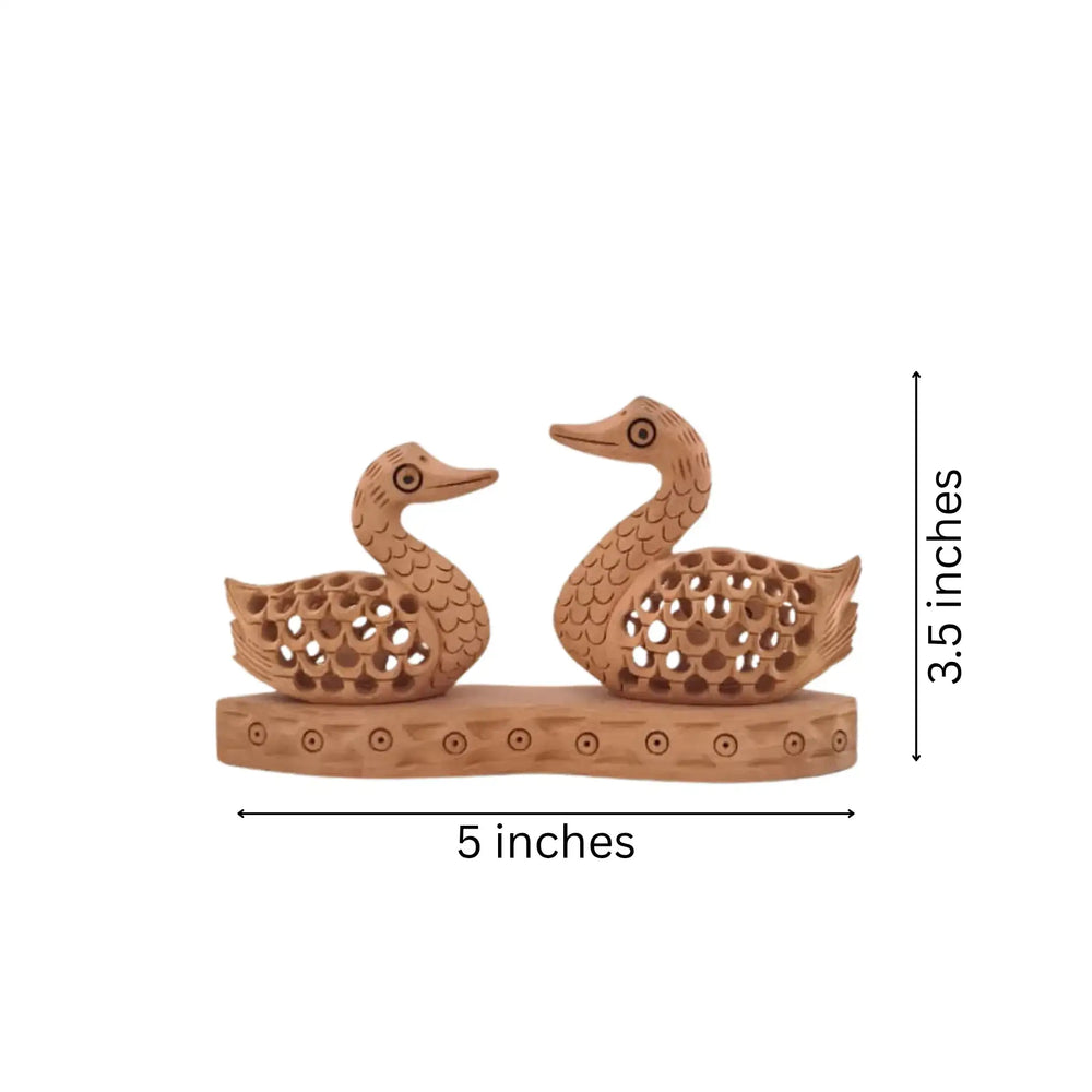 Wooden Carved Ducks Couple | Ideal Gift & Decorative Sculpture maruthi handicrafts