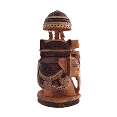 Traditional Wooden Hand-Made Painted Elephant Ambari | Perfect for Home & Gift
