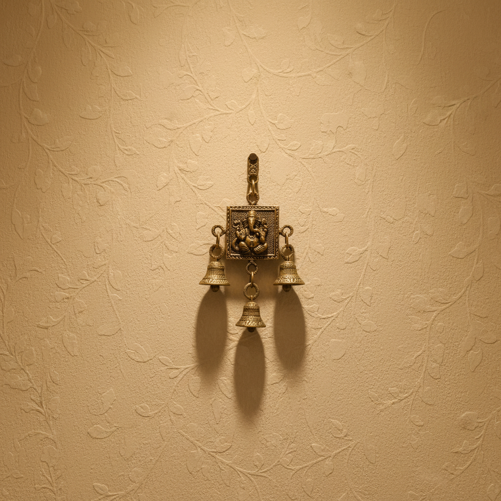 Brass Finish Lord Ganesha Wall Hanging Brass Artwork