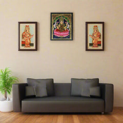 Handpainted Laxmi Devi Thanjavur Painting – Vibrant & Detailed