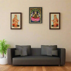 Handpainted Laxmi Devi Thanjavur Painting – Vibrant & Detailed Paintings