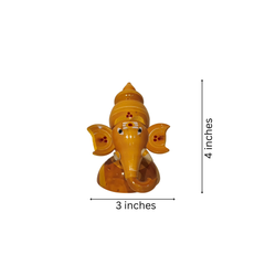 Auspicious Etikoppaka Lord Ganesha Bust - Warm Yellow Lacquer