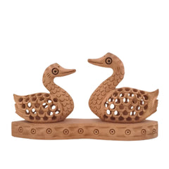 Wooden Carved Ducks Couple | Ideal Gift & Decorative Sculpture maruthi handicrafts