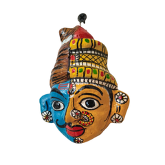 Handcrafted Cheriyal Ardhanarishvara Mask Wall Hanging wall decor