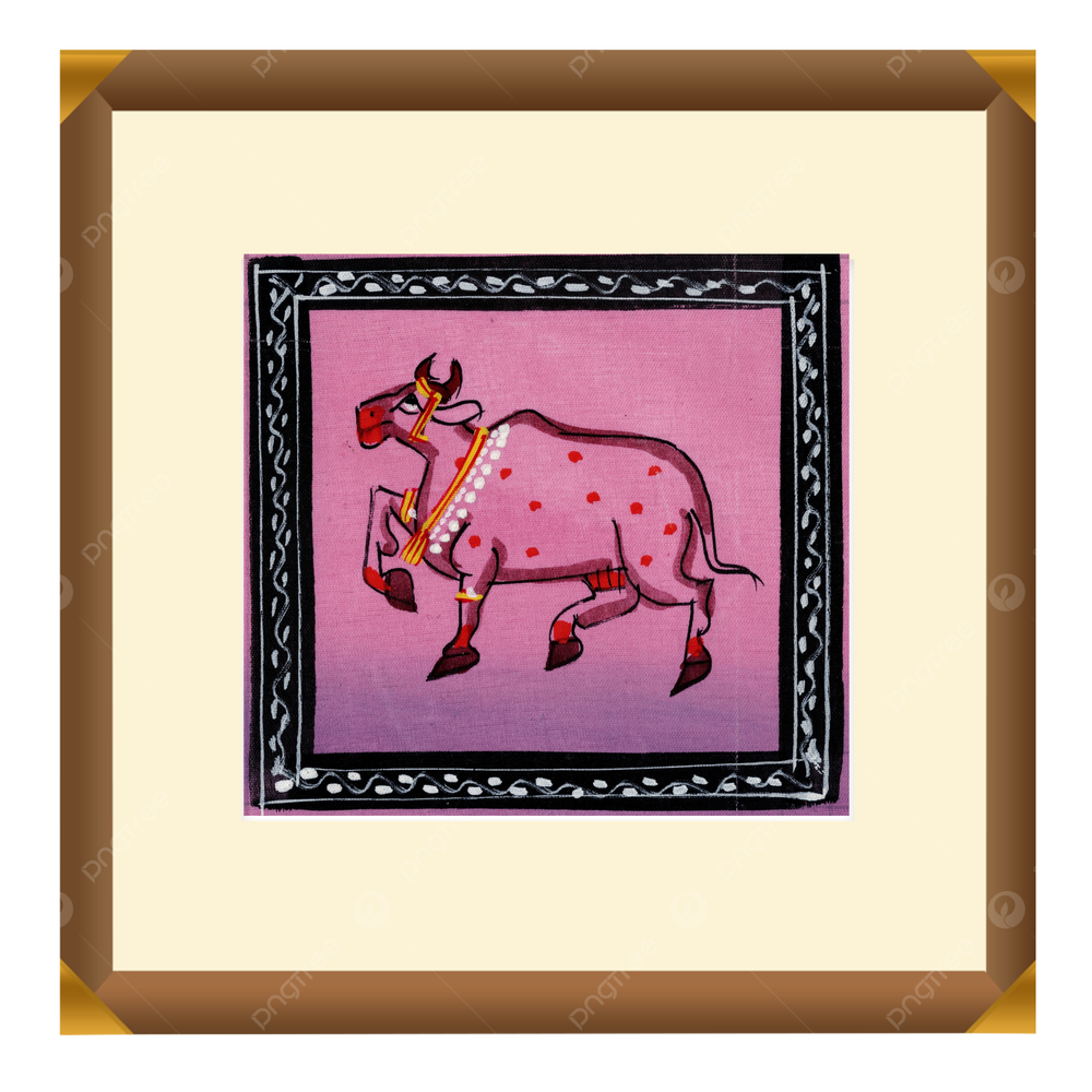 Sacred Cow – Symbol of Prosperity and Devotion Pichwai Painting Paintings