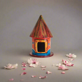 Vibrant Village Hut - Hand-Painted Kondapalli Wooden Toy