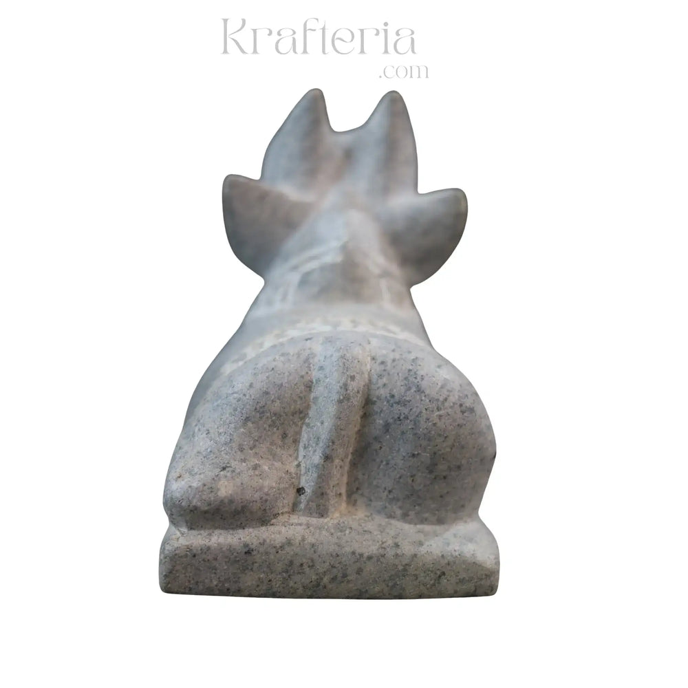 Nandi Idol in Soft Stone – Traditional Temple Decor belur shanker