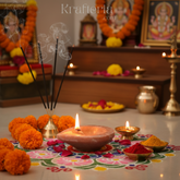 Marble Deepam for Puja – Traditional Indian Oil Lamp