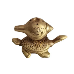 Brass Tortoise Agarbatti Stand with Shankh Holder Brass Ware