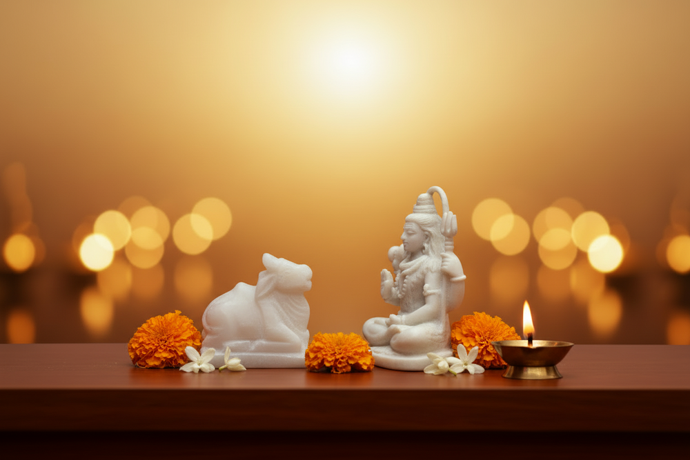 Marble Nandi Idol – Sacred Nandi Bull Statue for Pooja & Home Décor Marble