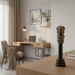 Handmade Wooden Ashoka Pillar | Traditional Indian Decor