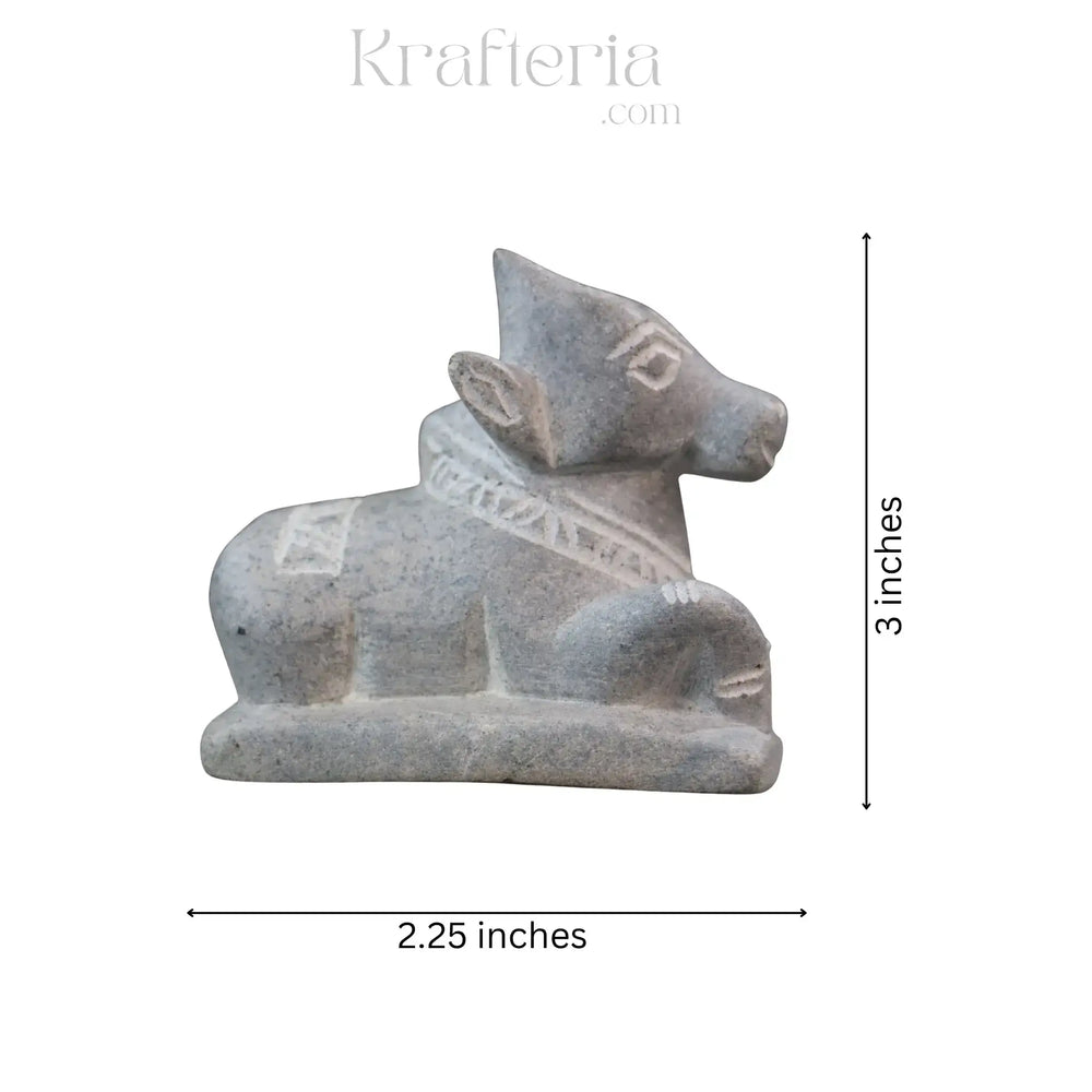 Nandi Idol in Soft Stone – Traditional Temple Decor belur shanker