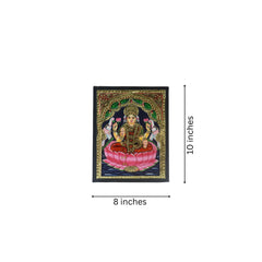 Handpainted Laxmi Devi Thanjavur Painting – Vibrant & Detailed