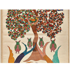 Circle of Life - From Roots to Rivers Gond Painting Paintings