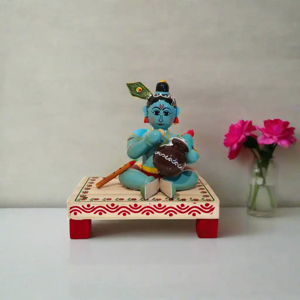 Etikoppaka Krishna Stealing Butter Etikoppaka Lacquerware