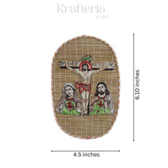 Jesus Christ Bamboo Wall Decoration – Handmade Spiritual Art