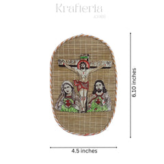 Jesus Christ Bamboo Wall Decoration – Handmade Spiritual Art Sargaalaya