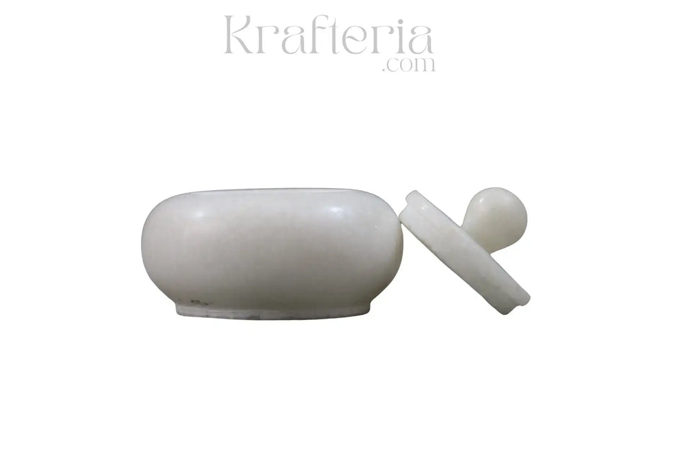 Natural Marble Kumkuma Bharani | Sindhoor Box | – Perfect for Pooja and Festivals Marble Soft Stone