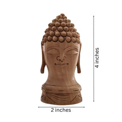 Buddha Wooden Head Statue | Hand-Carved Spiritual Decor maruthi handicrafts