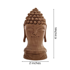 Buddha Wooden Head Statue | Hand-Carved Spiritual Decor