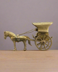 Antique Brass Horse Chariot – Exquisite Craftsmanship from India
