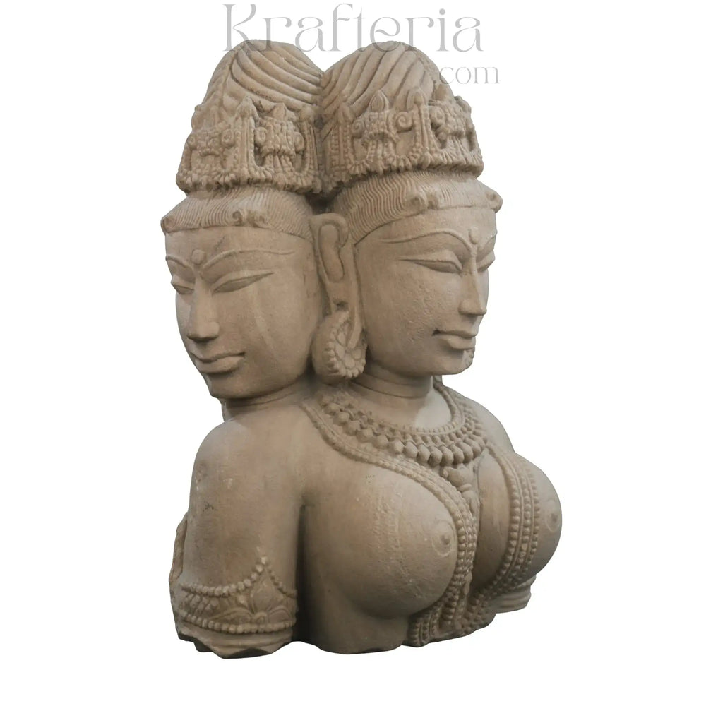 Faces of Eternity - Bust of the Triple Aspect Deity Sand Stone
