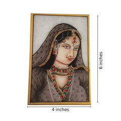The Serene Princess of Rajasthani Marbel Painting Paintings
