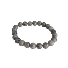 Picasso Jasper Beaded Bracelet – Gray Stone Healing Bracelet Fashion
