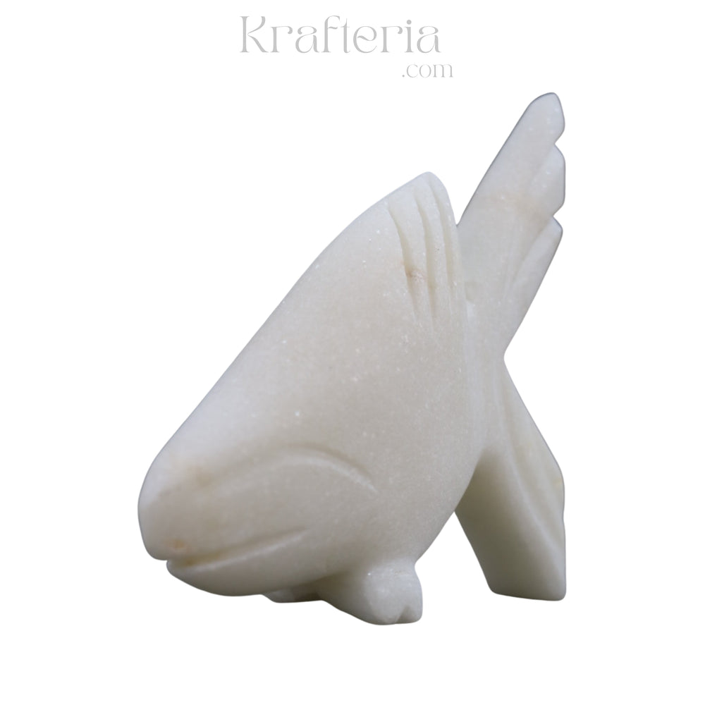 Marble Fish Showpiece – Elegant Tabletop Decoration Marble Soft Stone