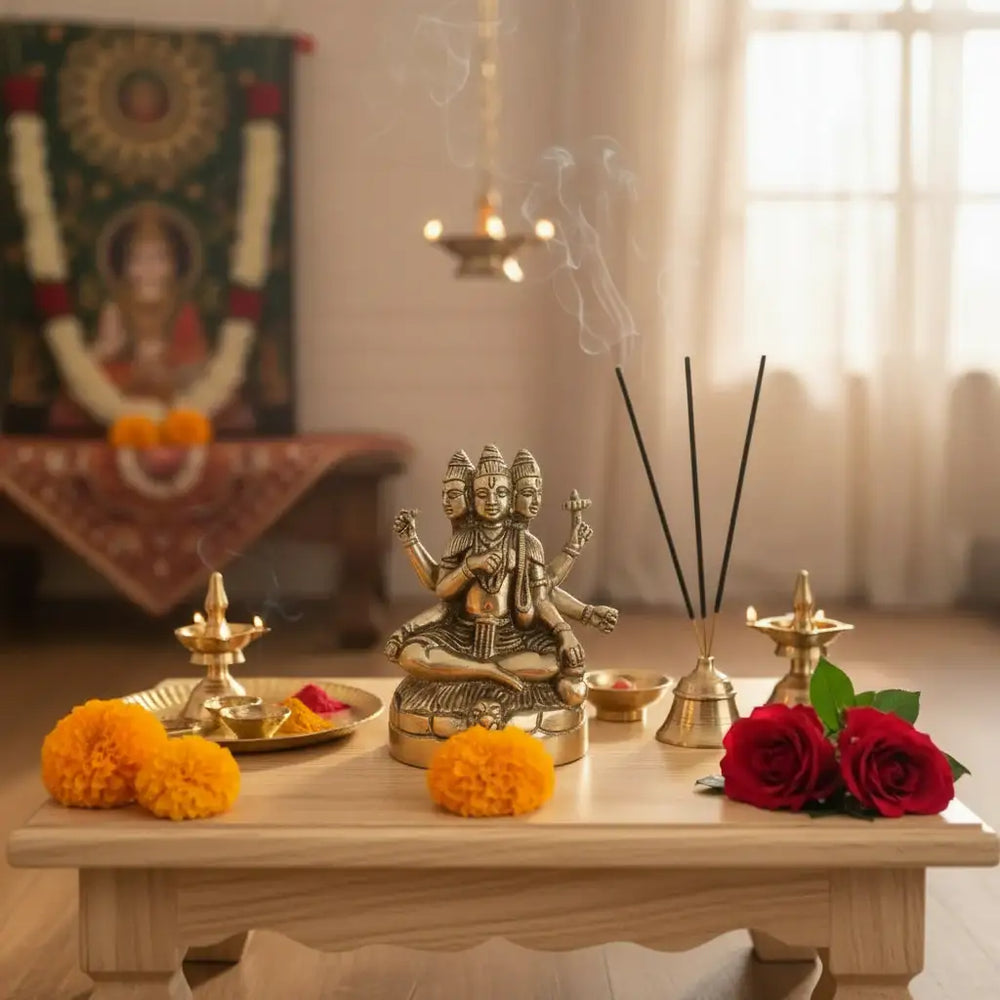 Brass Statue of Lord Brahma Perfect For Gifting And Decor Brass Ware