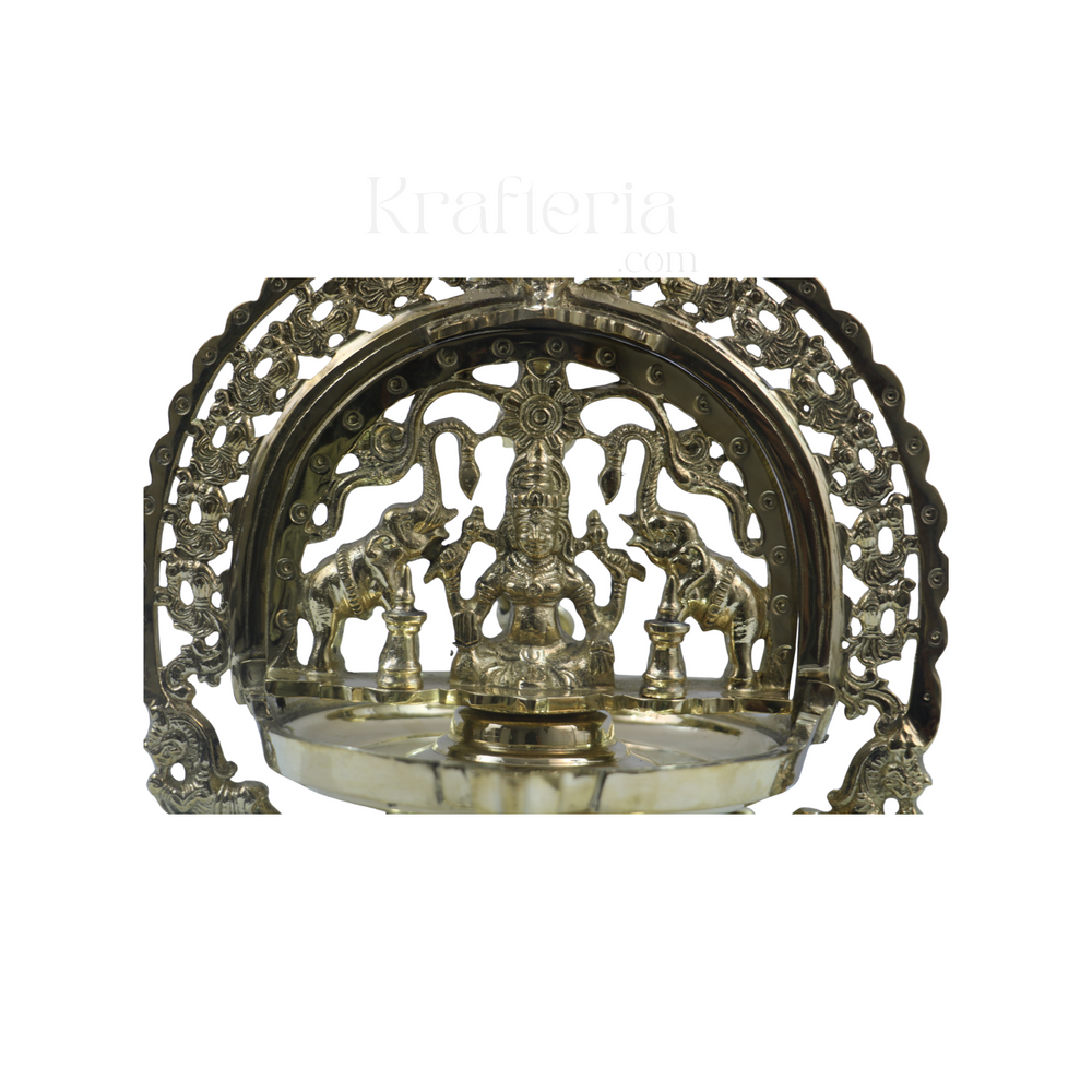 Hanging Bronze Deepam with Lakshmi Idol – Auspicious Temple Decor pooja accessories