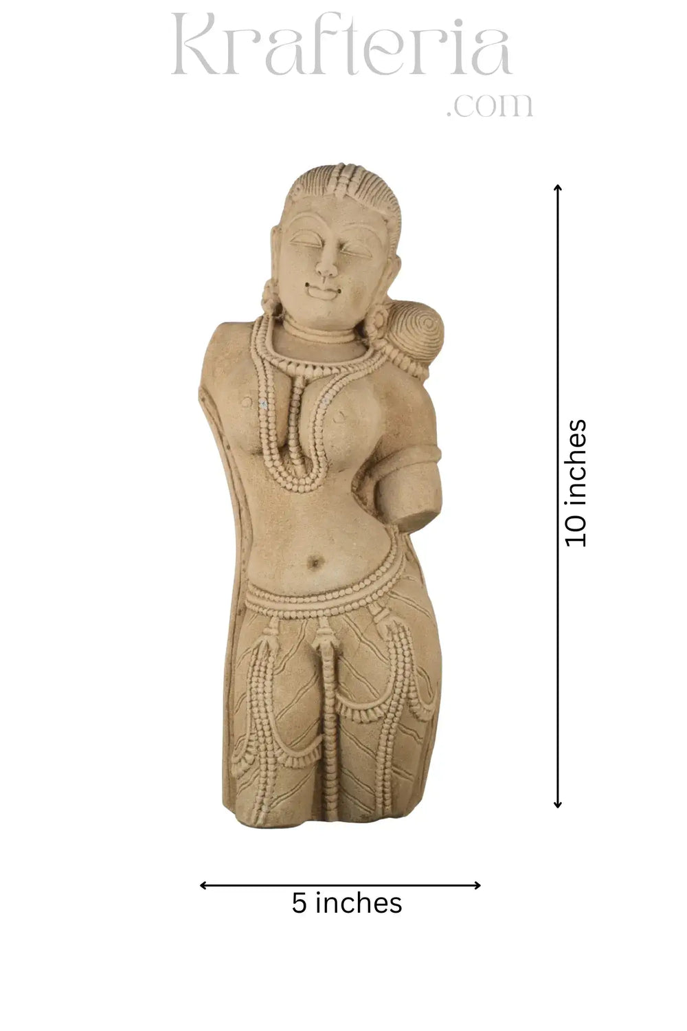 The Graceful Devi - A Sandstone Bust Sand Stone