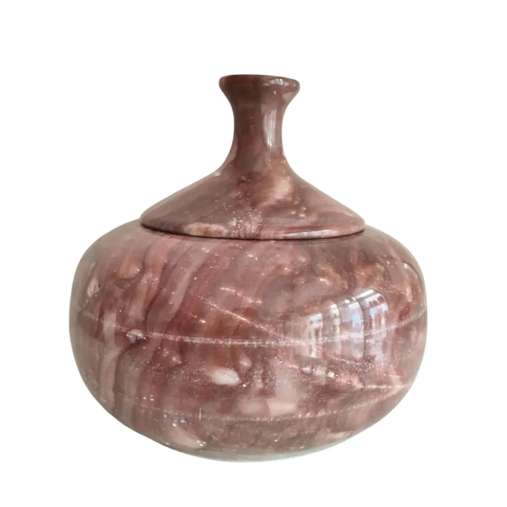Marble Decorative Storage Jar with Lid – Luxury Stone Pot for Home Décor Marble